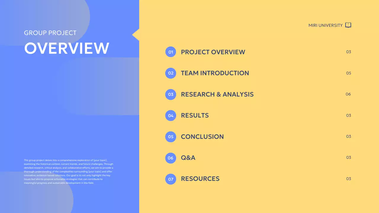 Blue Modern Project Presentation