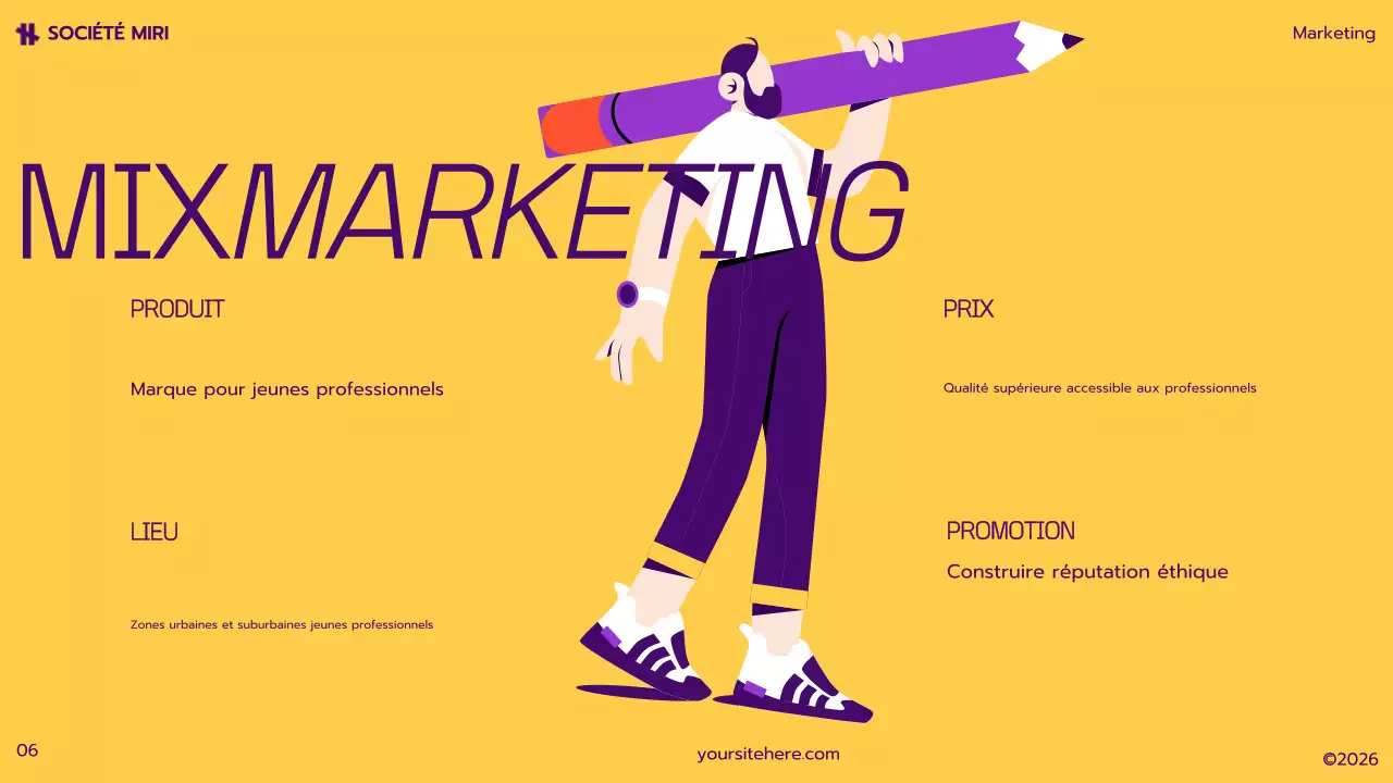 plan de marketing moderne jaune