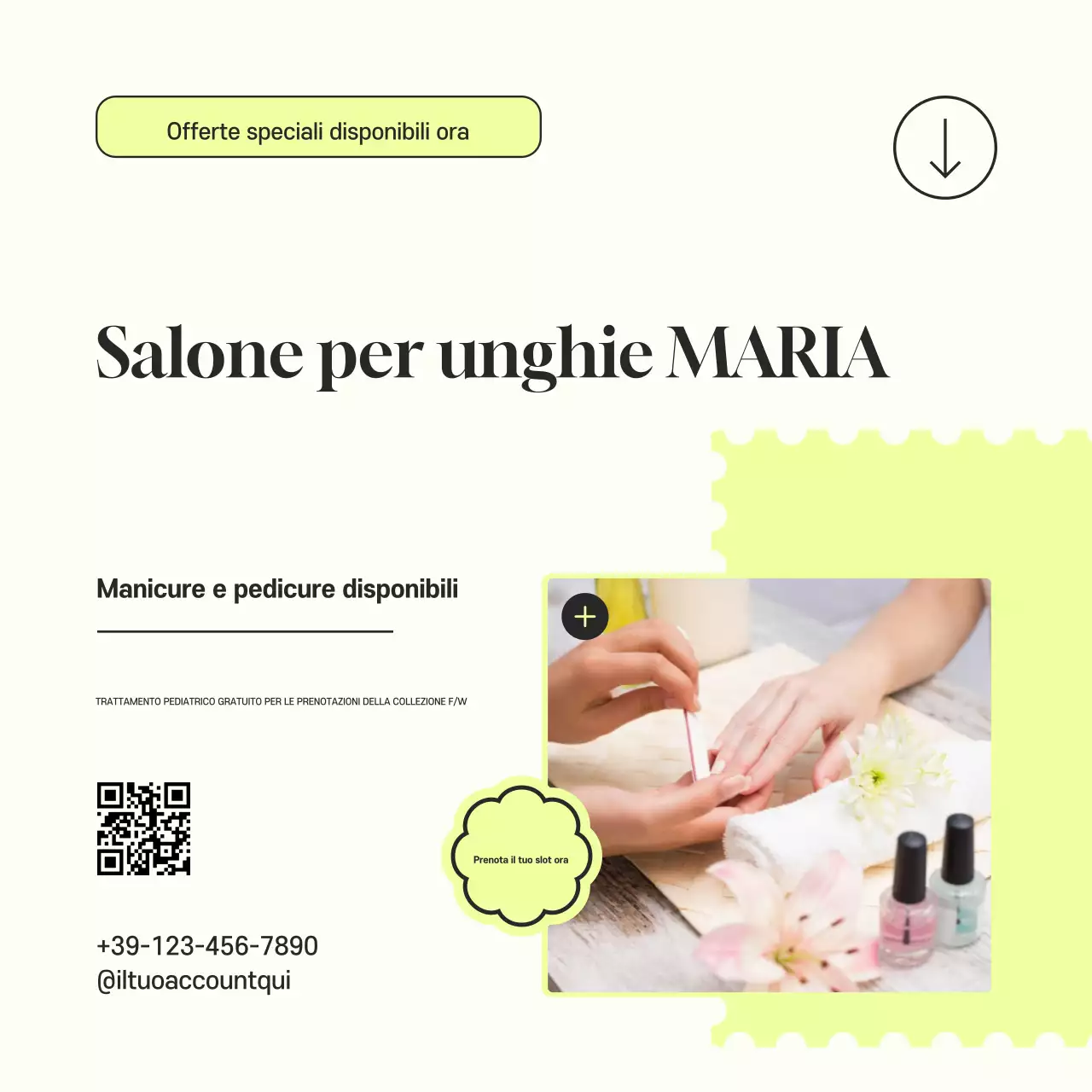 semplice ed elegante negozio di unghie annuncio social media quadrato