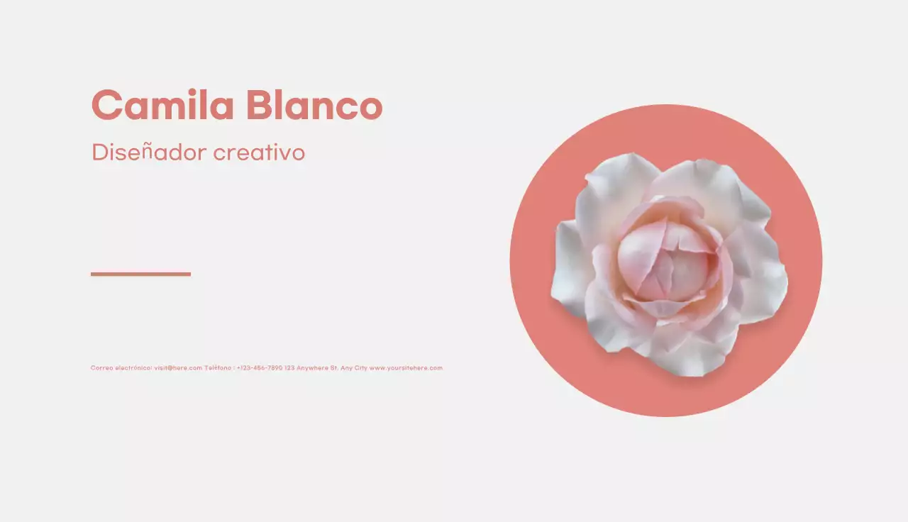 tarjeta de visita elegante coral