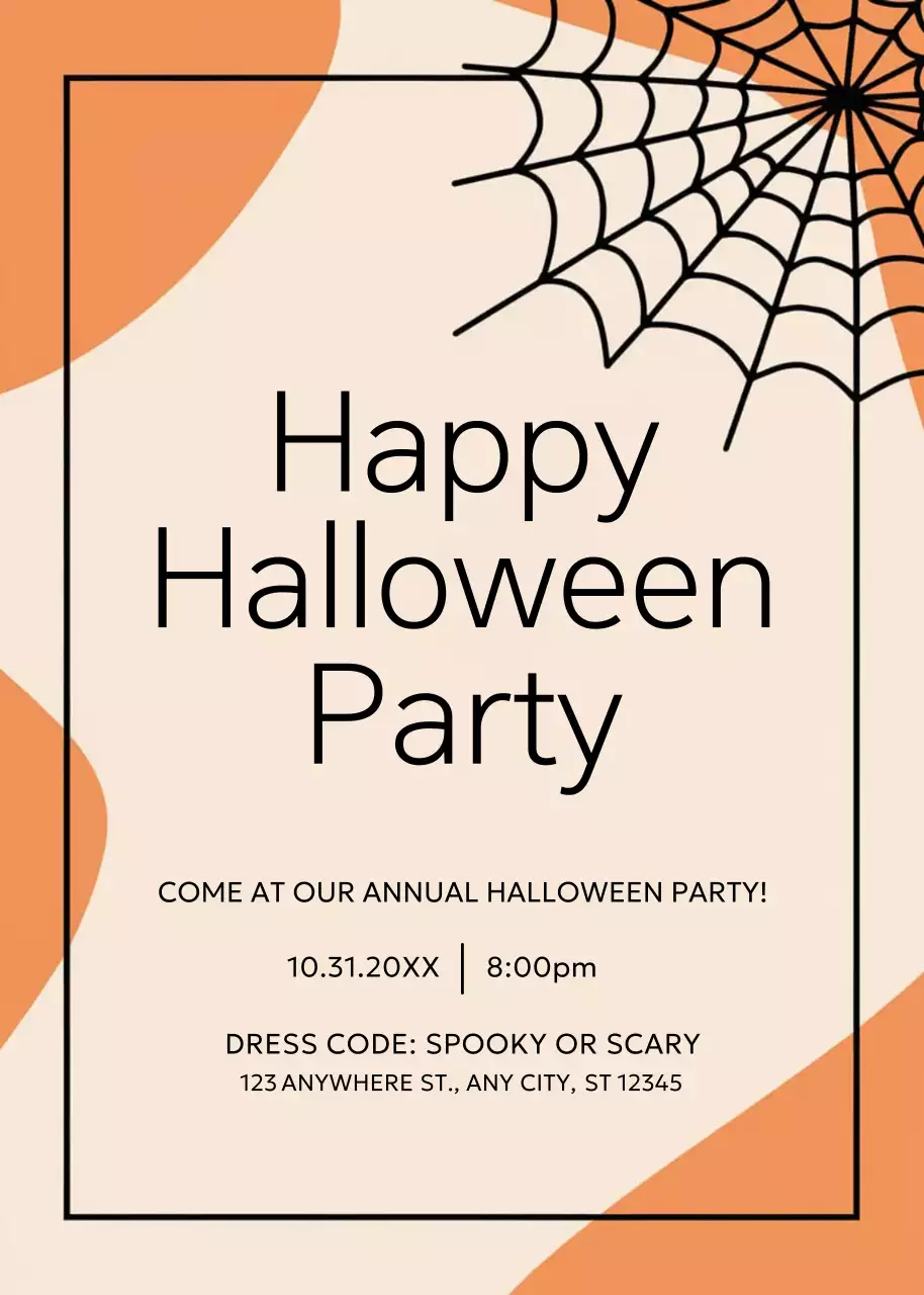 orange minimal Halloween invitation