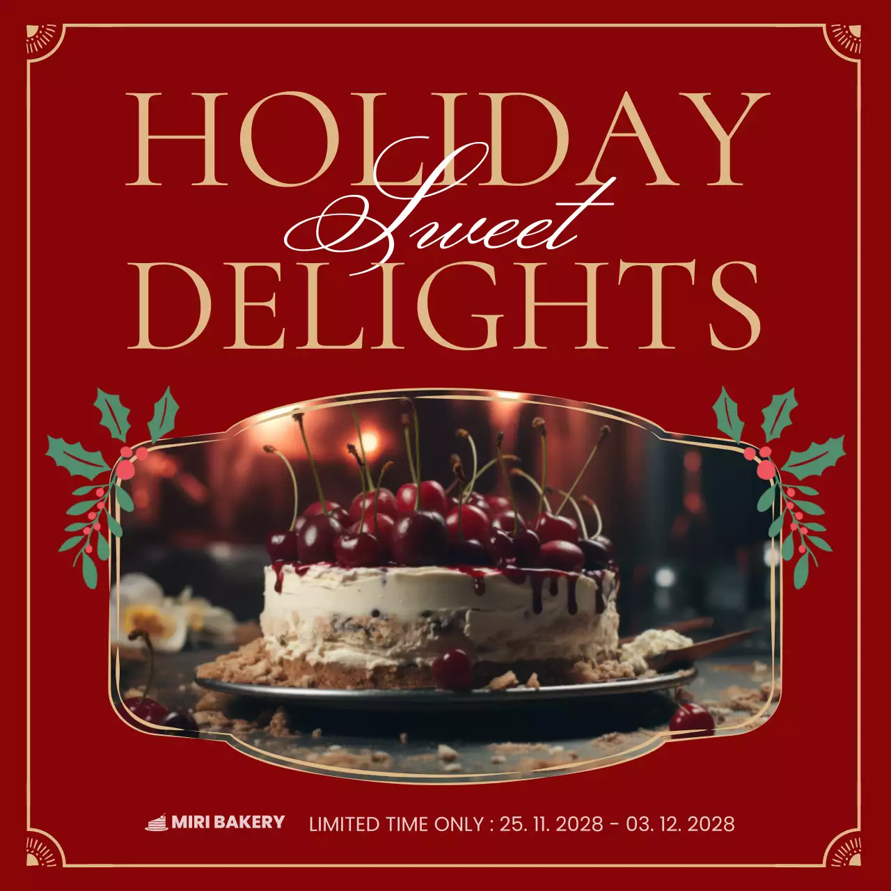 Red Classic Holiday Promotion Social Media Post