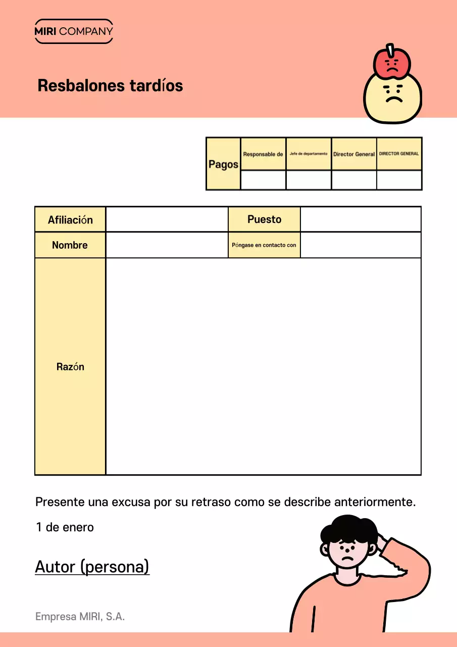 Orange simple tardiness letter wording