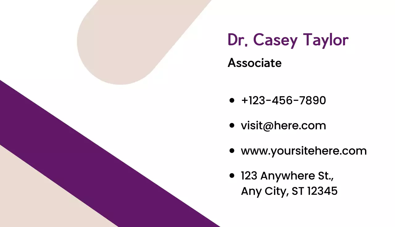 Purple Minimal Business Card