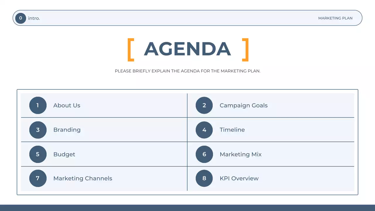 Blue Professional Marketing Plan Document Presentation