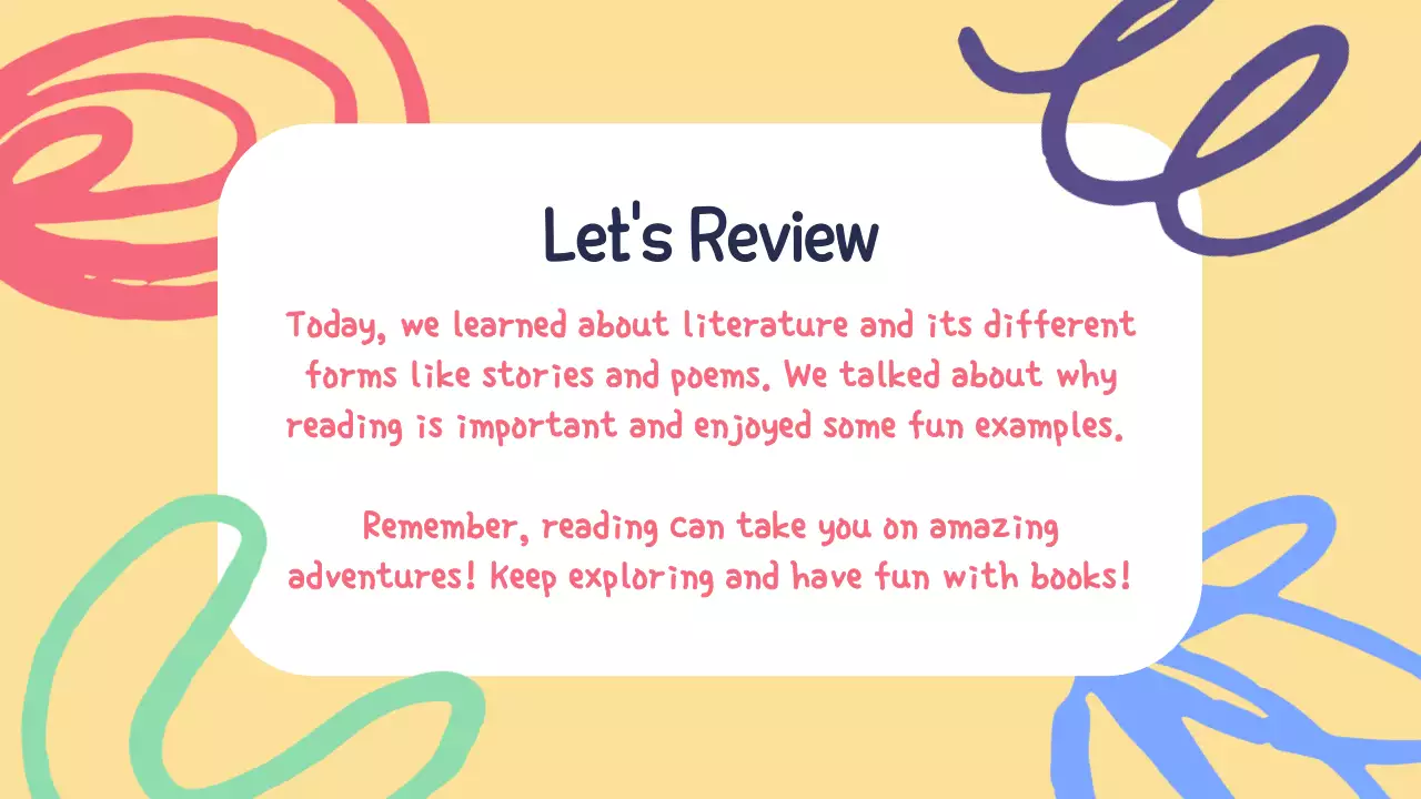 Yellow Simple Literature Course Presentation