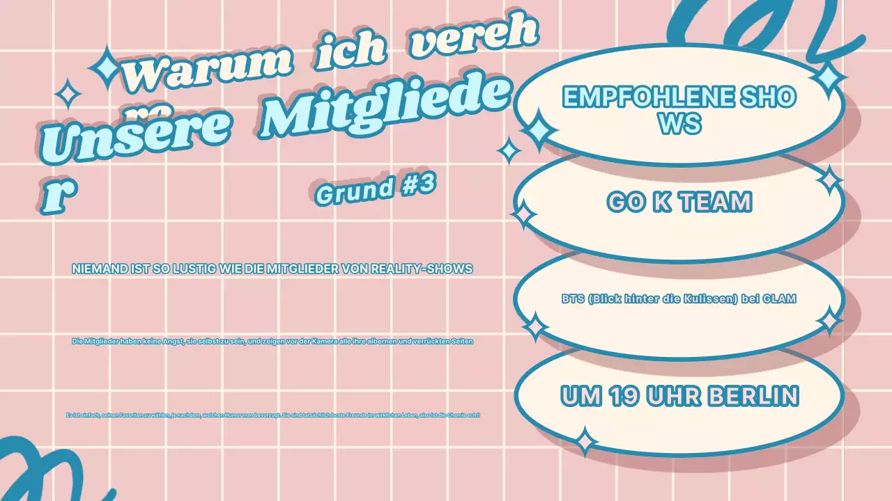 Blau Rosa Trendy Fandom Präsentation