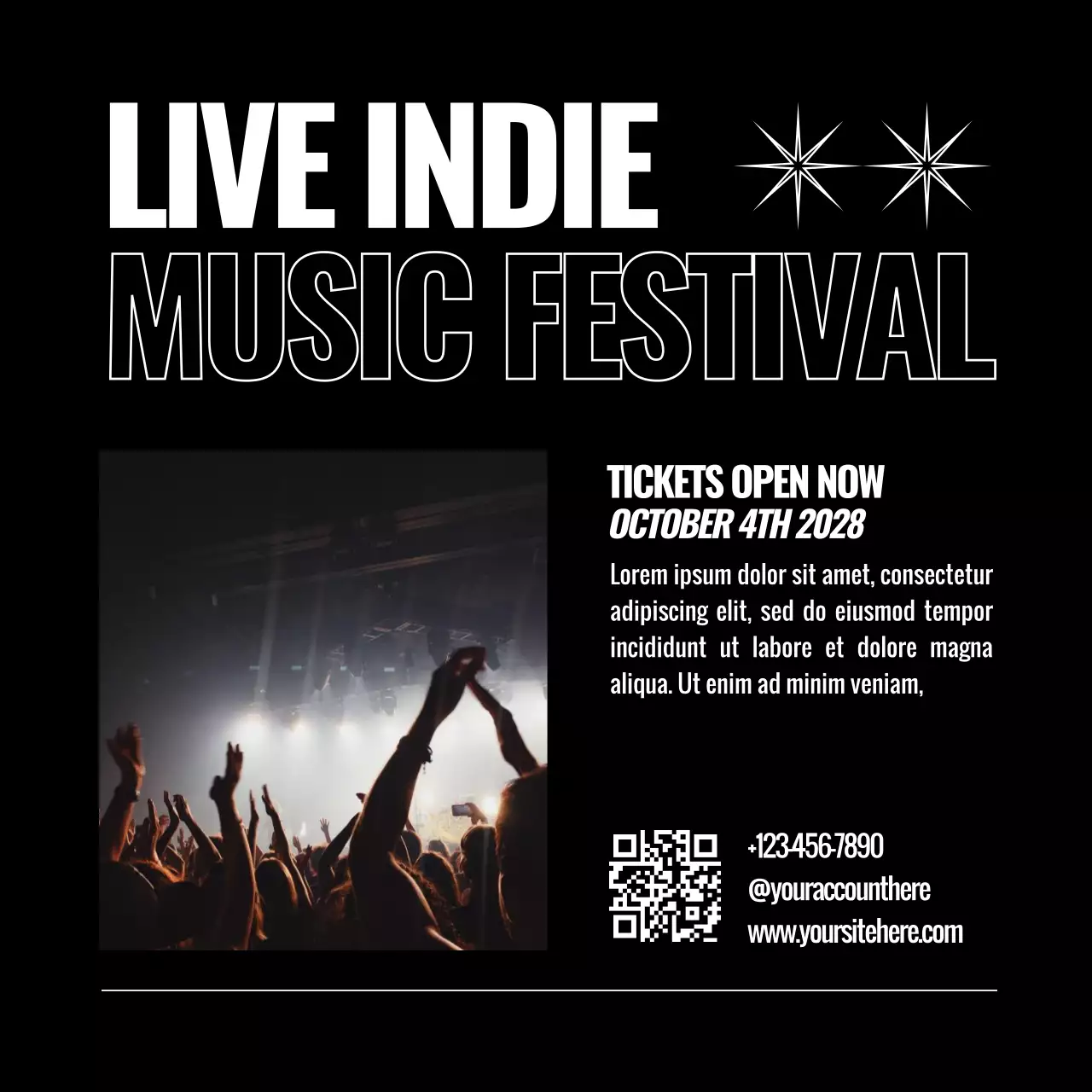 Black Bold Music Promotion Social Media Post