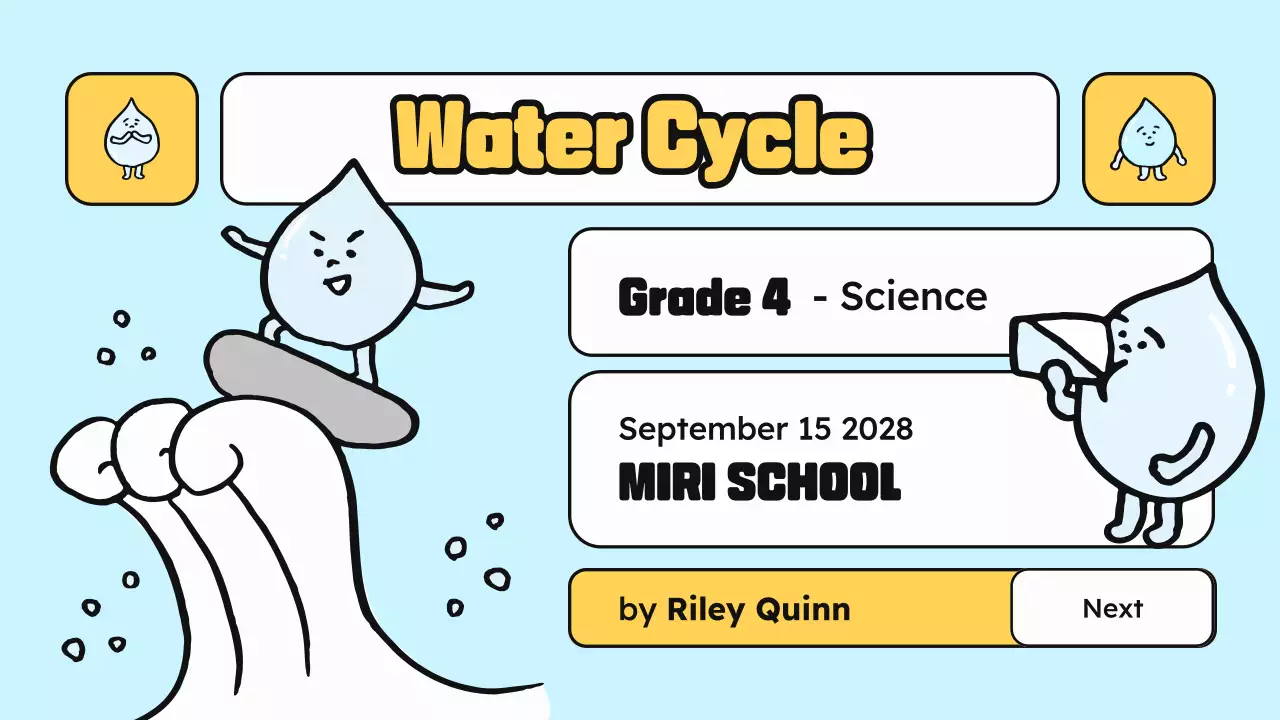 Blue Yellow class materials science cartoon water illustration