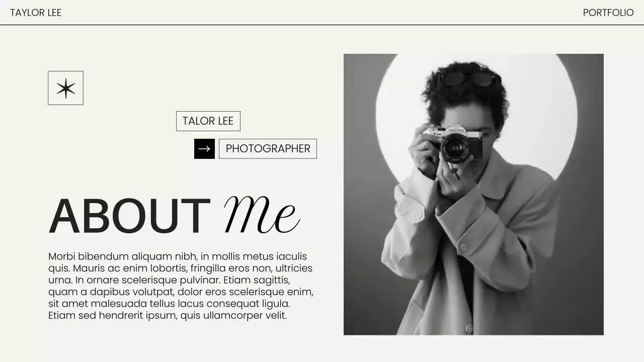 Black Minimal Portfolio Design Presentation