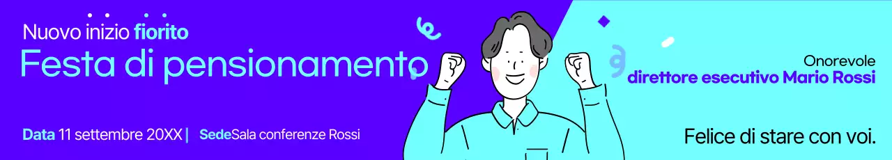 Promuovete una bella festa di pensionamento in viola e blu navy