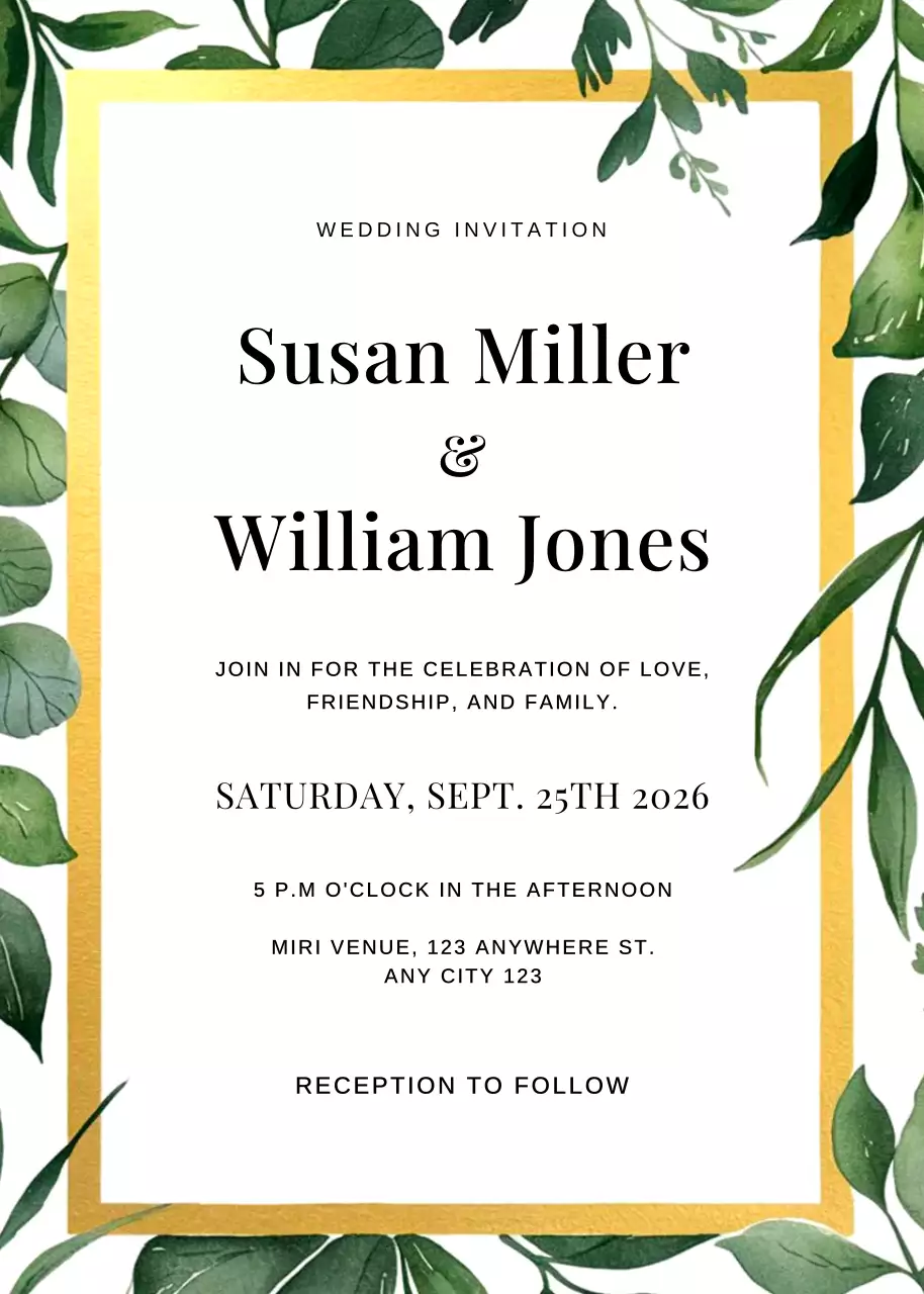 undangan pernikahan hijau yang elegan