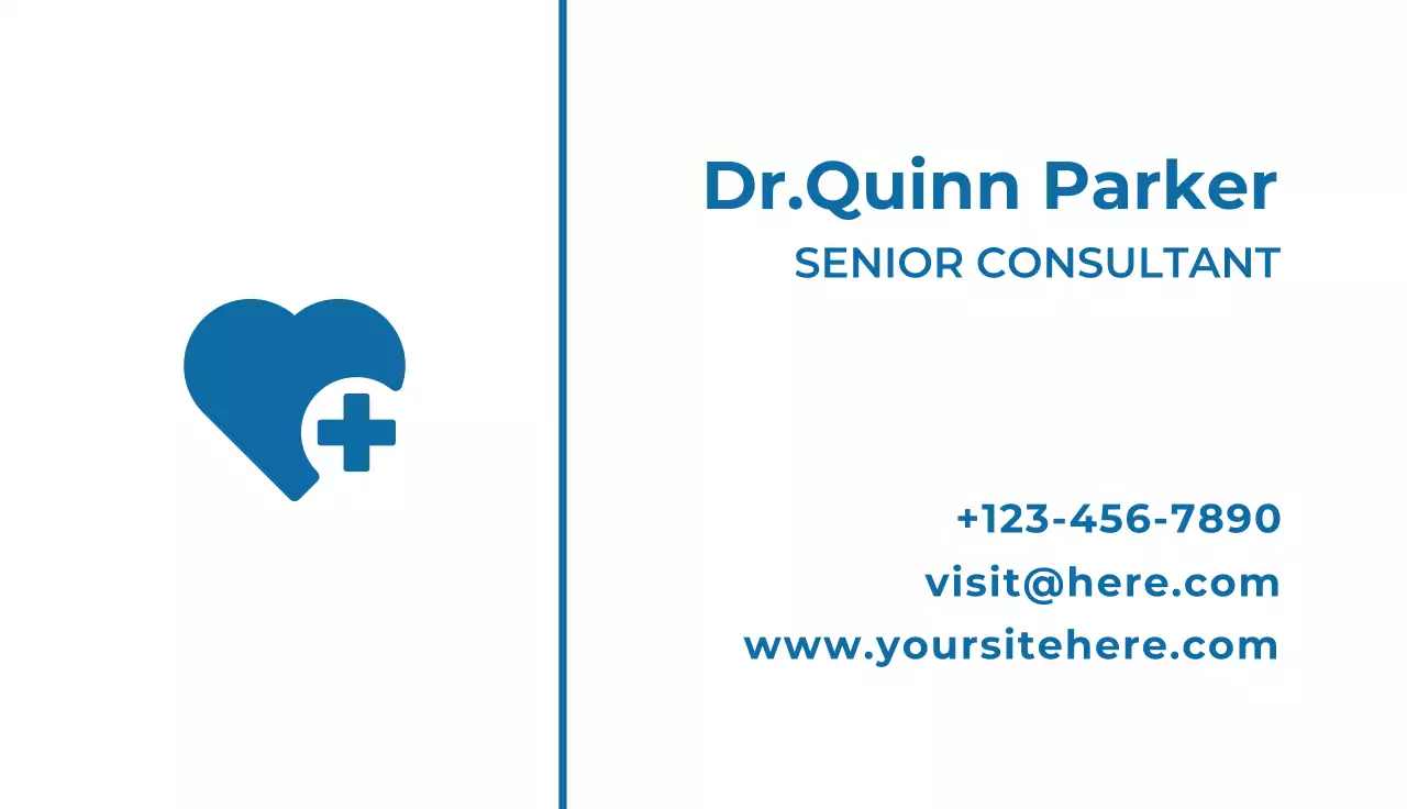 Blue Simple Health Business Card
