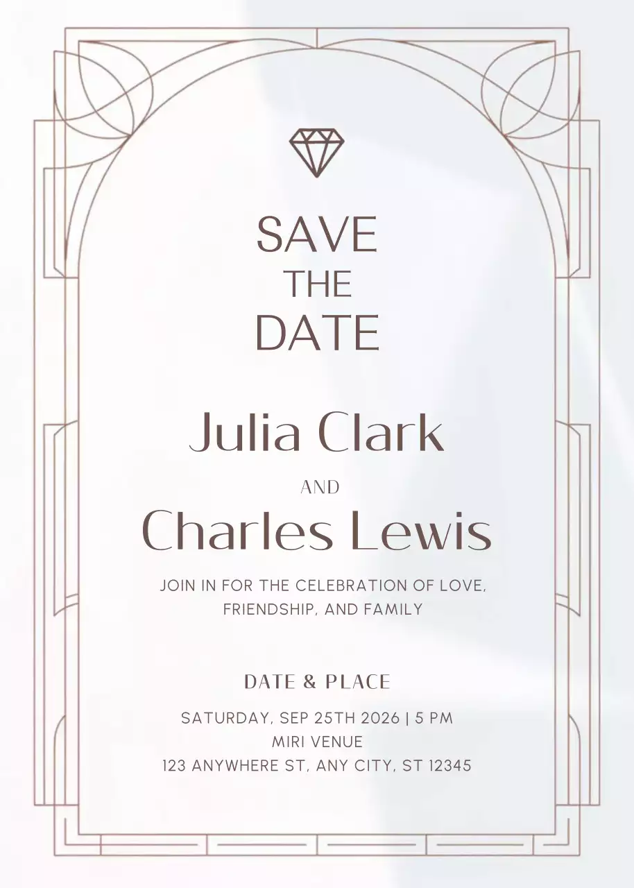 white elegant wedding invitation