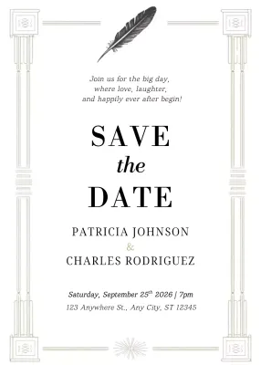 White Elegant Wedding Invitation