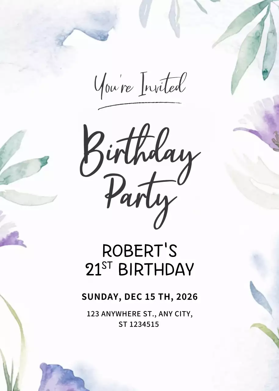 Undangan Ulang Tahun Putih Elegan