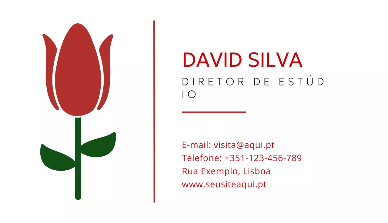 cartão de visita vermelho elegante