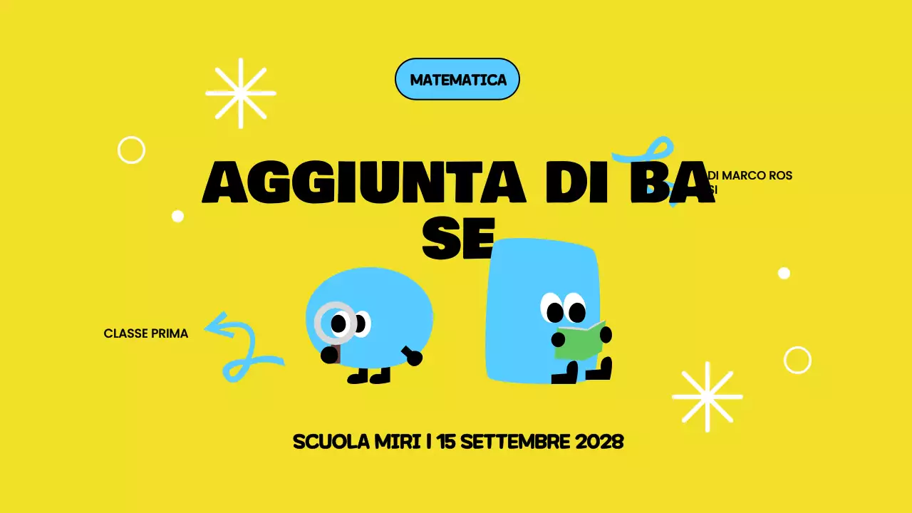 Presentazione dell'addizione di base gialla e giocosa