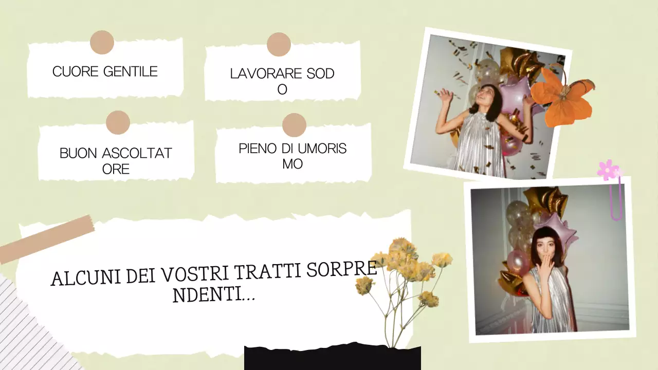 Beige Bianco Scrapbook Collage Compleanno Presentazione