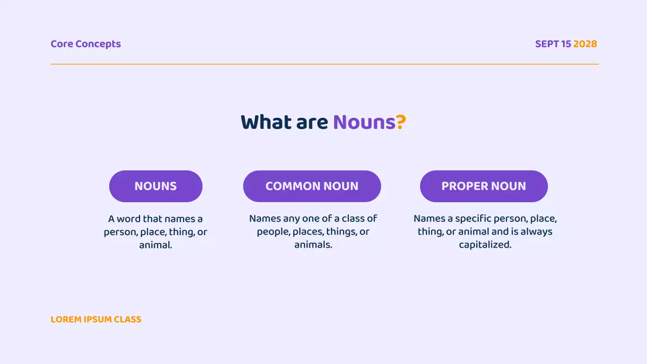 Purple modern grammar course presentation