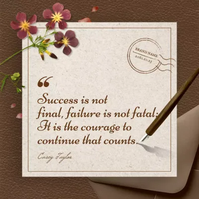 Brown Vintage Motivation Card Social Media Post