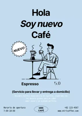 Promover café moderno azul claro