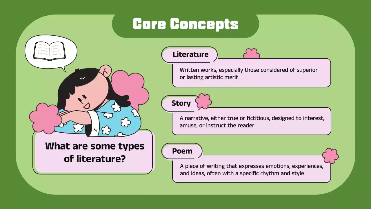 Blue Cartoon Literature Class Presentation