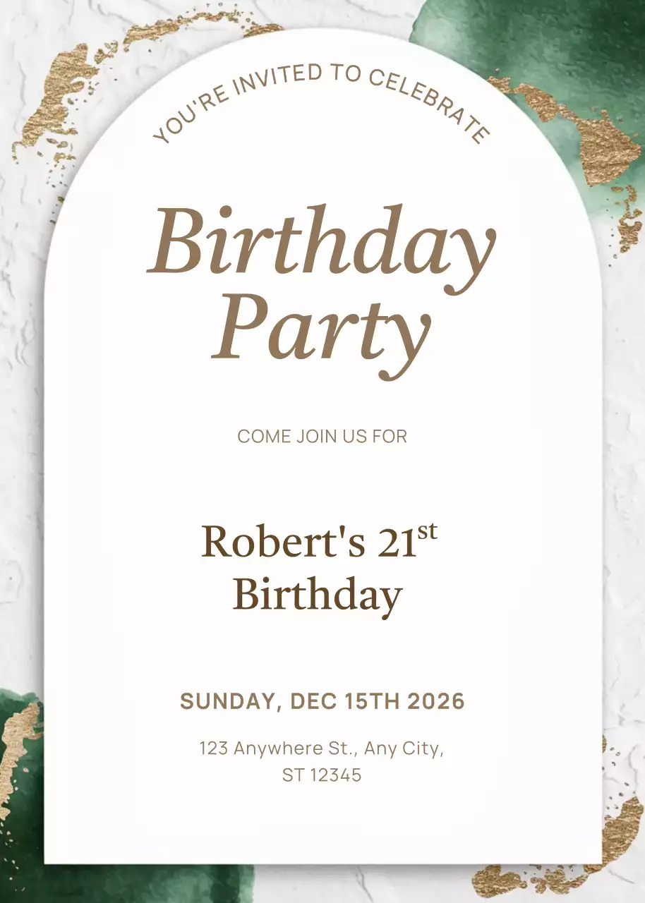 Thiệp mời sinh nhật màu trắng thanh lịch