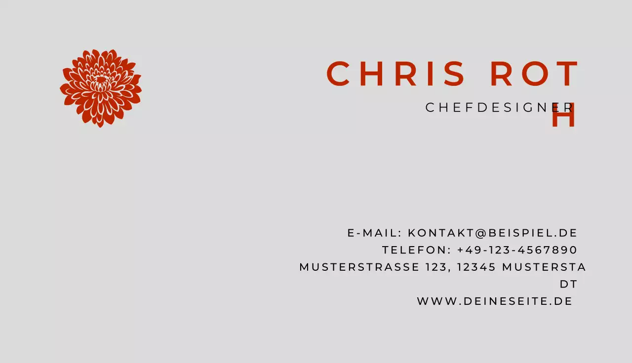 graue minimale Visitenkarte