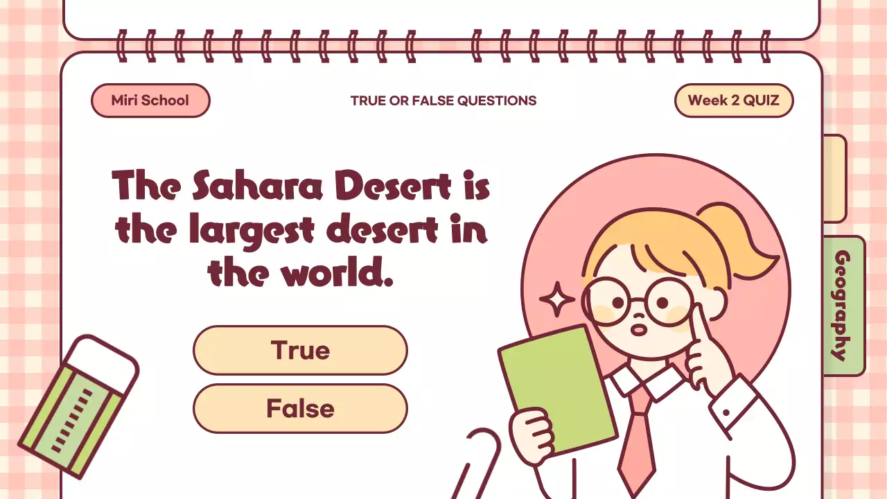 Pink Cartoon Quiz Announcement Presentation