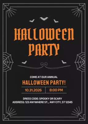 Black Gothic Halloween Invitation