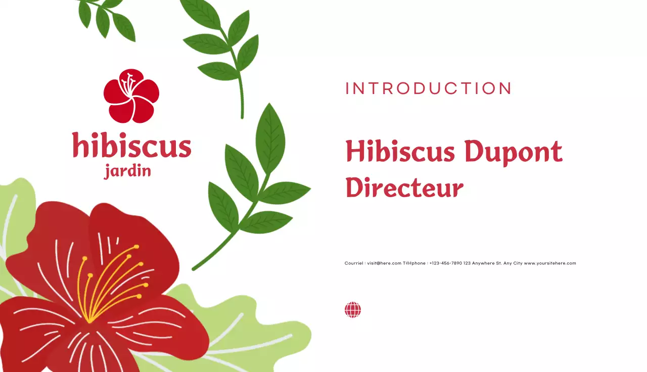 carte de visite fleurie rouge