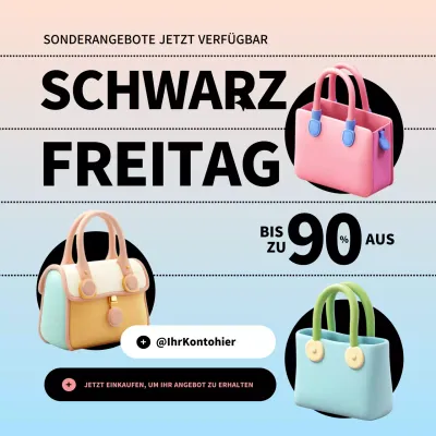 schwarz trendy Handtasche Förderung