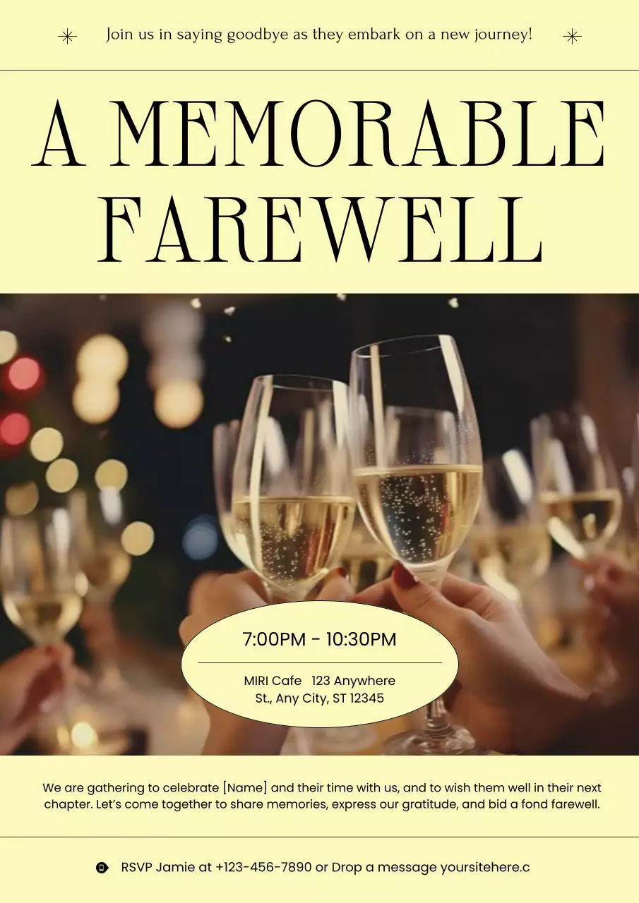 Beige Elegant Farewell Invitation Poster