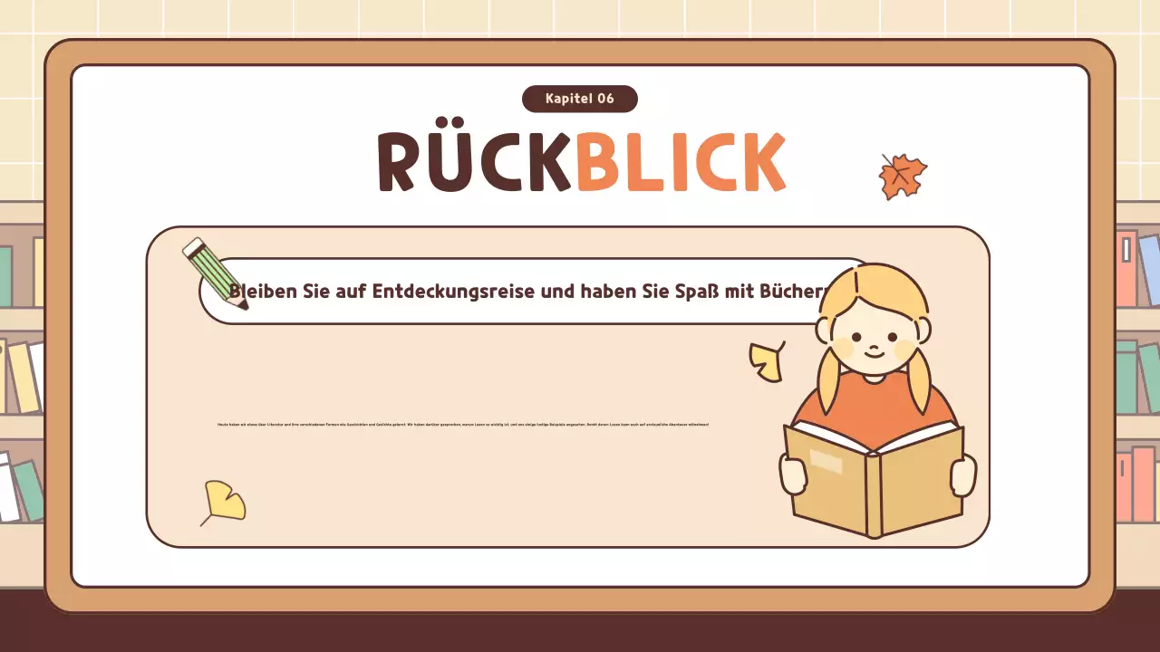 orangefarbener einfacher Literaturkurs