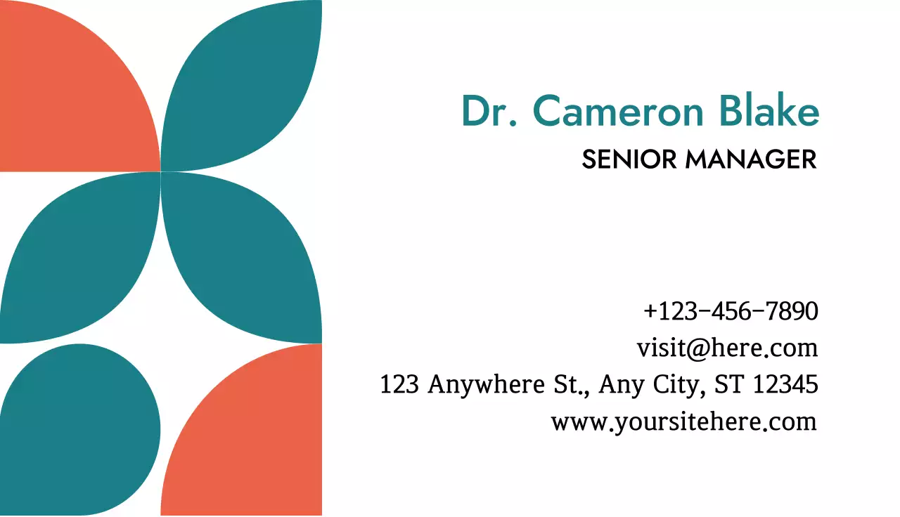 Teal Minimal Business Card