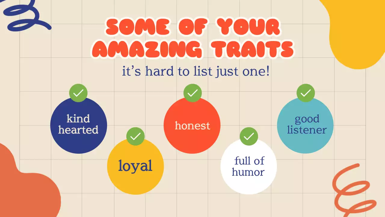 블루 트렌디 생일 카드 프레젠테이션