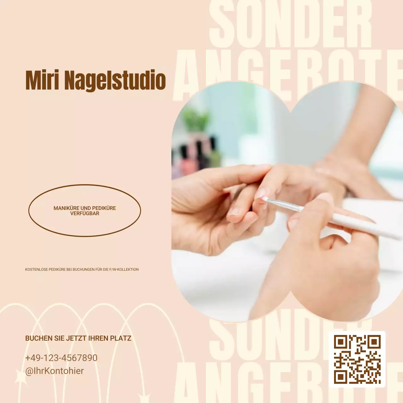 Beige Modern Nail Promotion