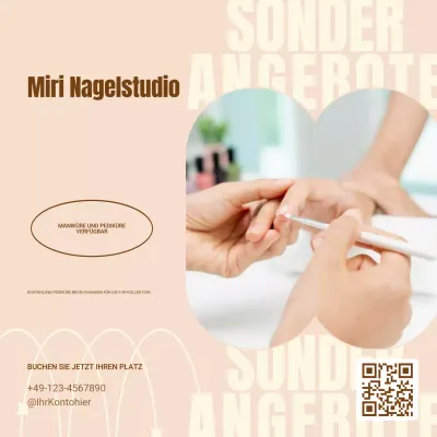 Beige Modern Nail Promotion