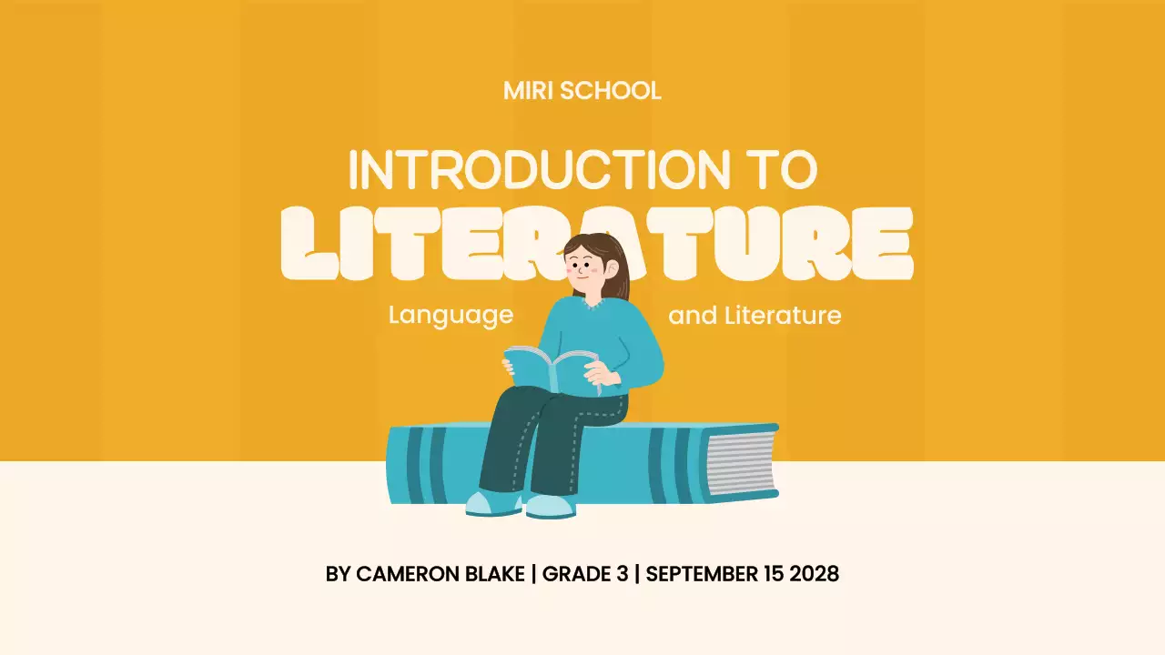 Yellow Simple Literature Course Presentation