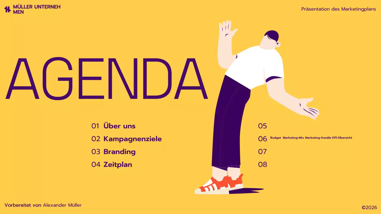 gelber moderner Marketingplan
