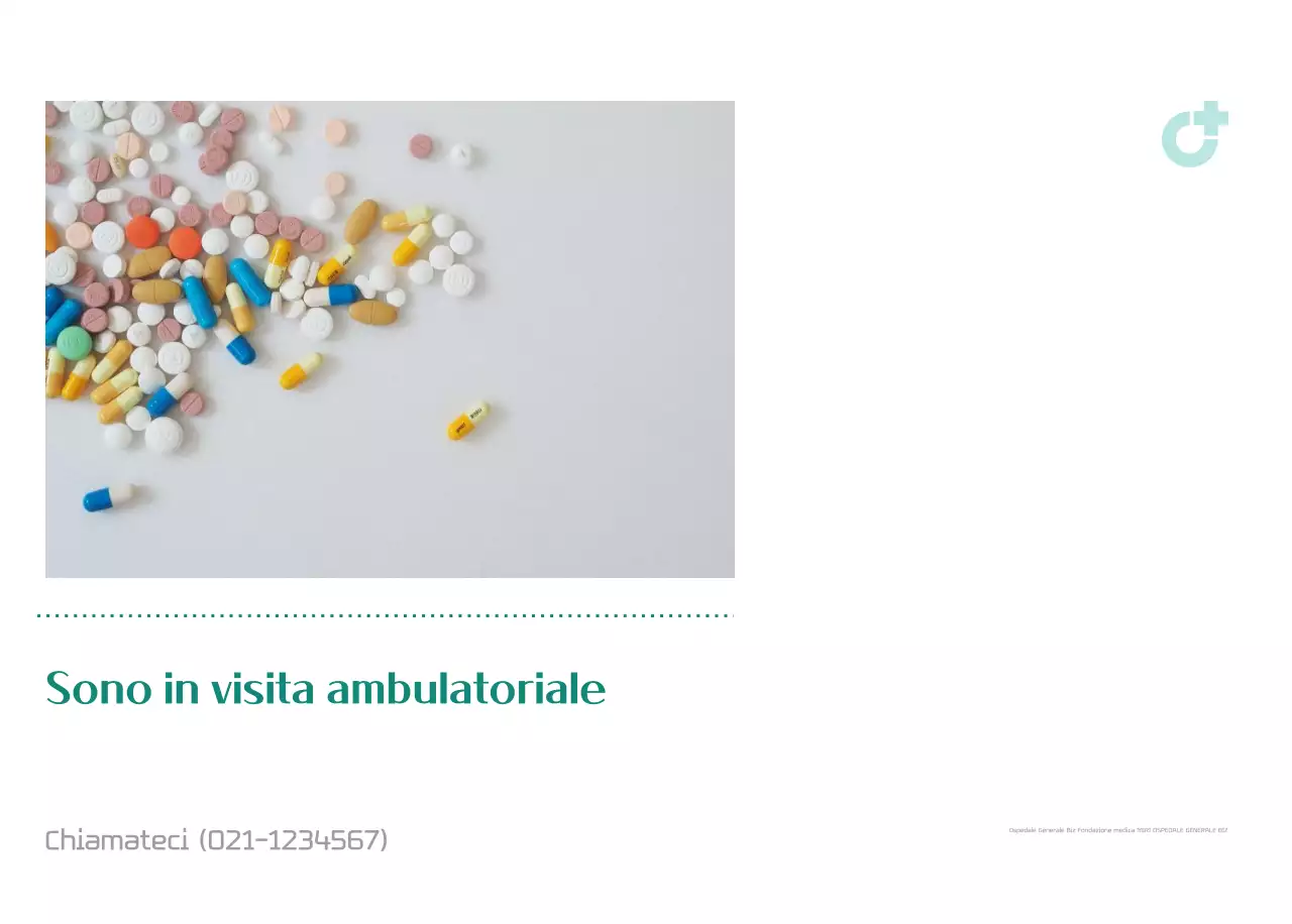 Calendario ospedaliero in cornice verde