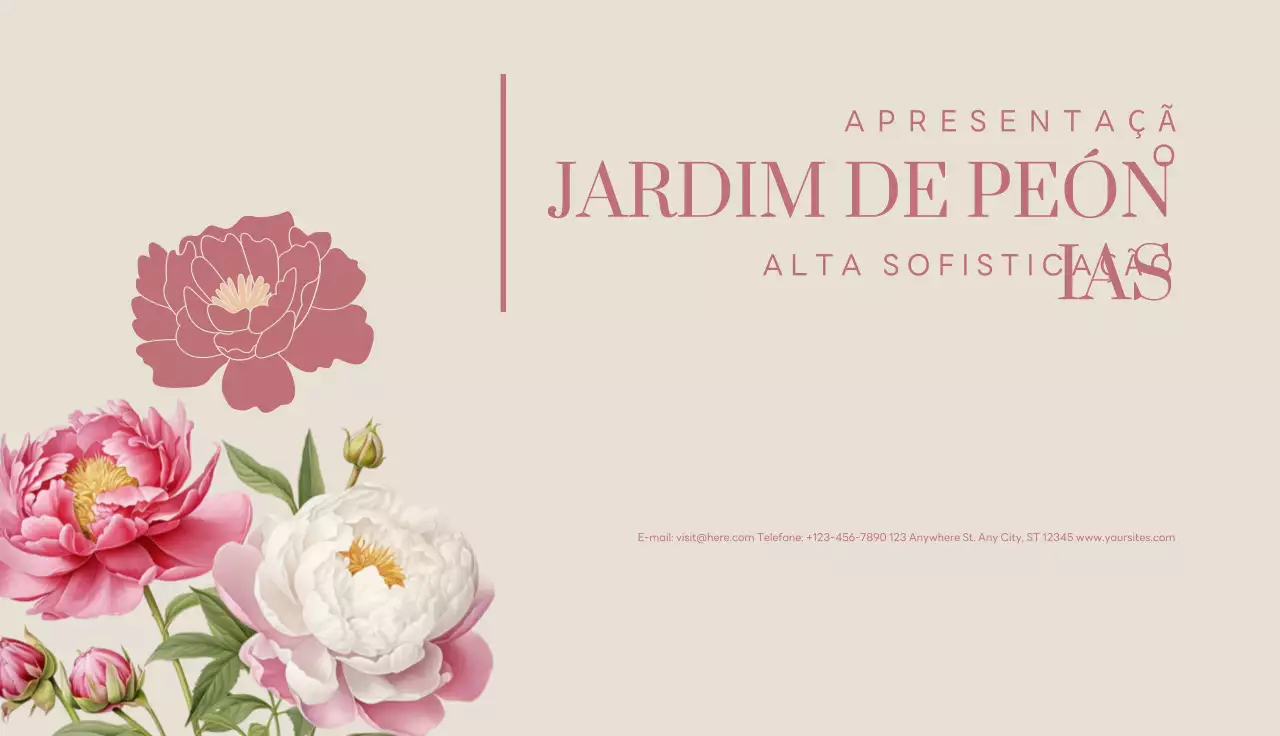 cartão de visita bege elegante para jardim