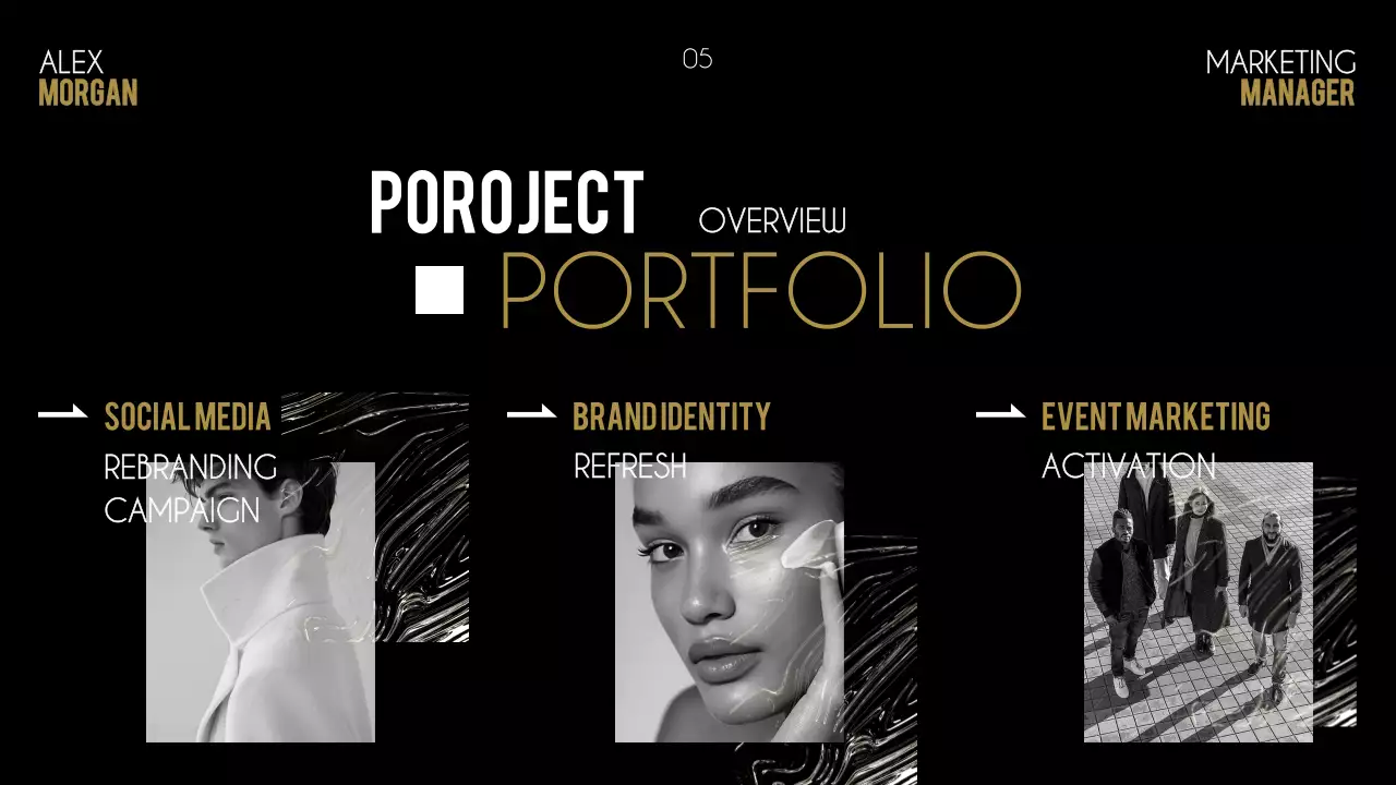 Black Modern Portfolio Resume Presentation