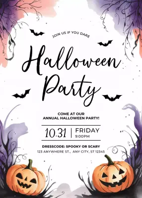 Black Gothic Halloween Invitation