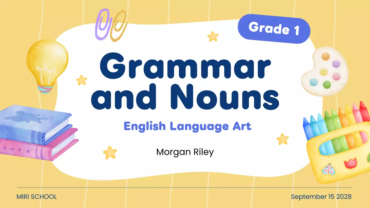 Yellow Simple Grammar Class Presentation