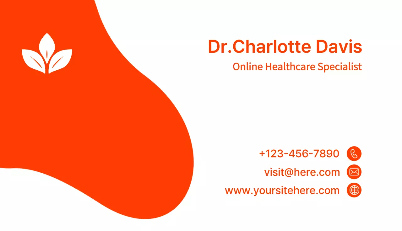 Orange Modern Healthcare Business Card