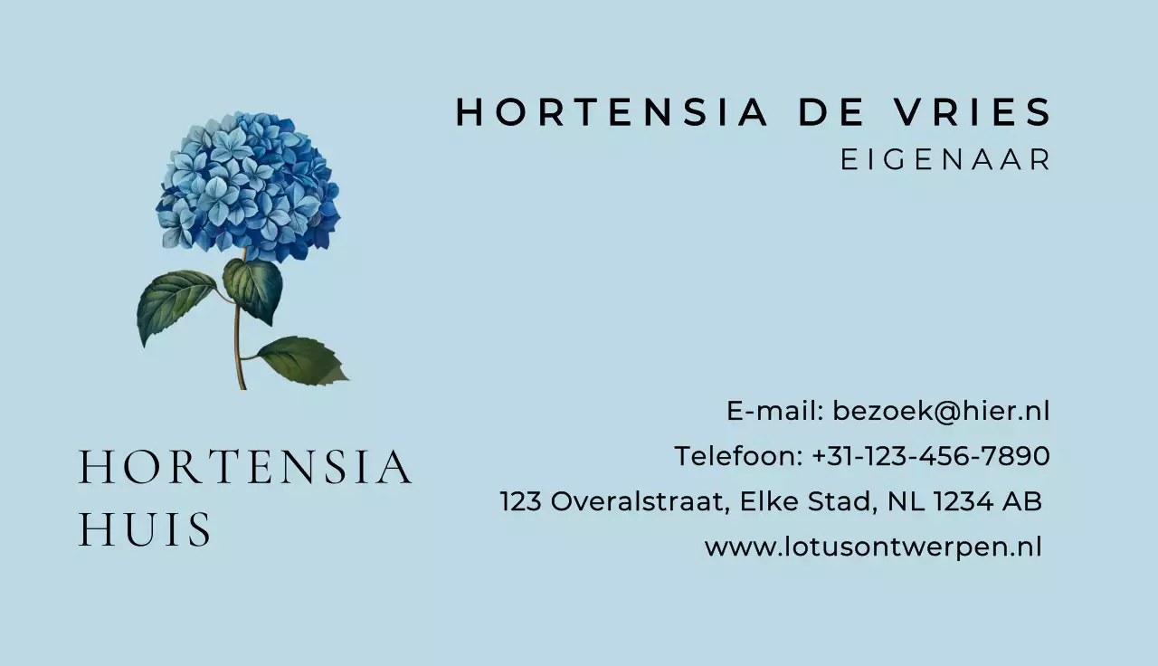 blauw elegant visitekaartje