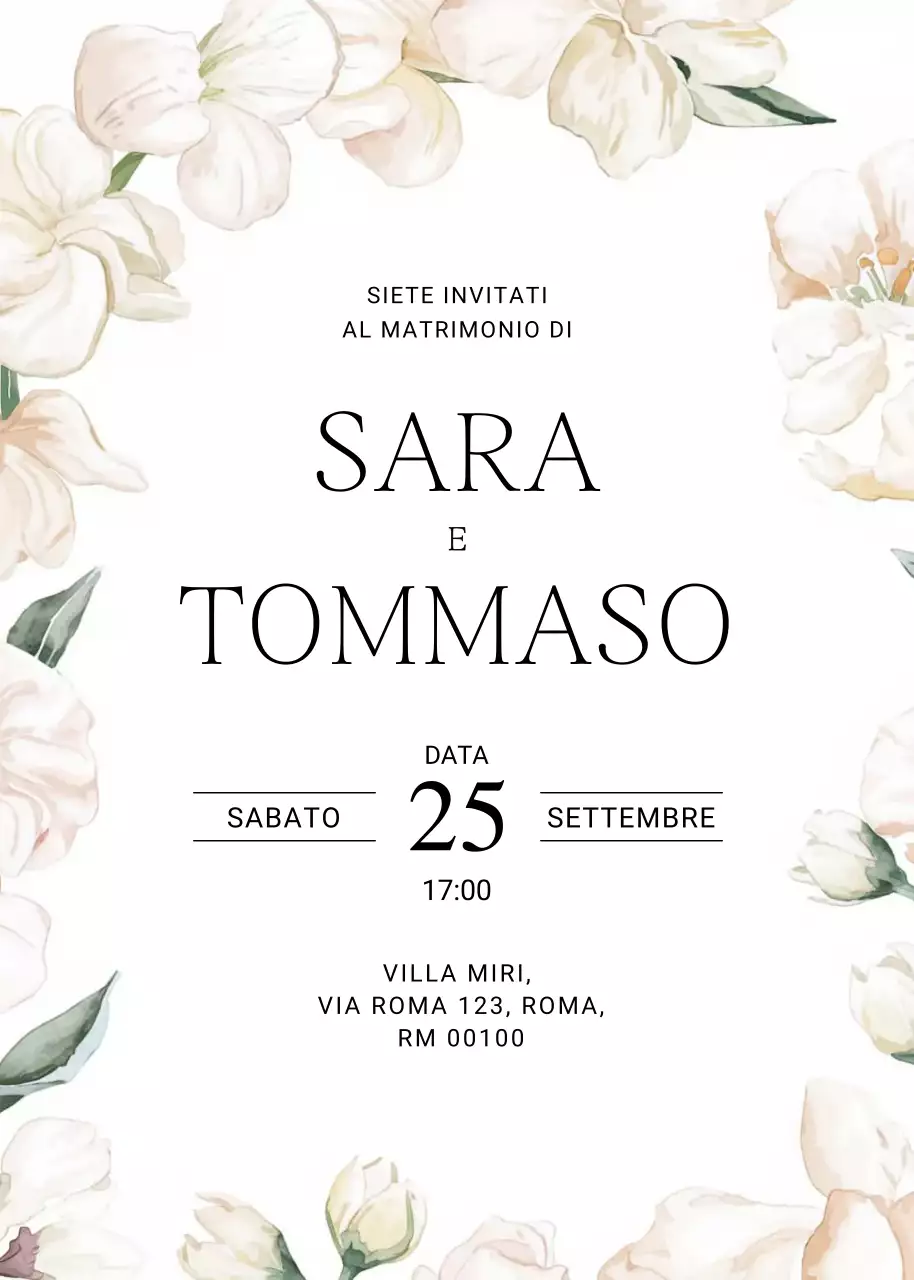 invito di nozze elegante bianco