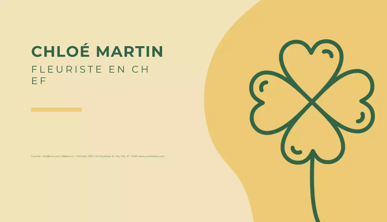 carte de visite de fleuriste simple beige